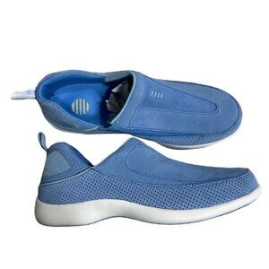 Lands' End Blue Suede Slip-On Loafers/Moc Comfort Shoes Size 7.5 D